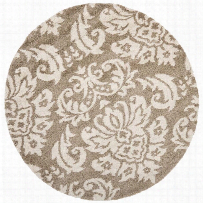 Safavieh Florida Shag Beige Shagg Rug - Round 4'