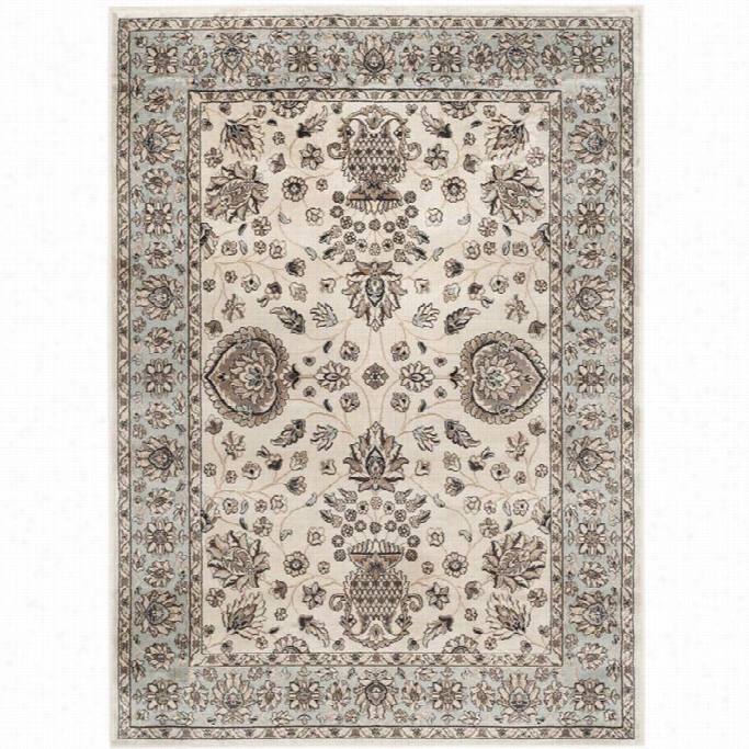 Safaviehh Perisan Gadren Ivory Traditional Rug - 4' X 5'7