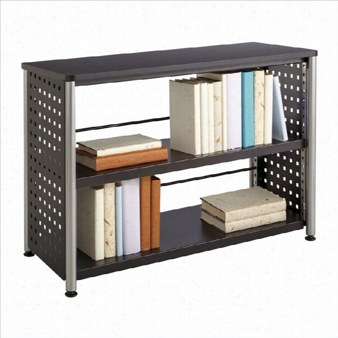 Safco Scoot 2 Shelf Bookcasee In Black