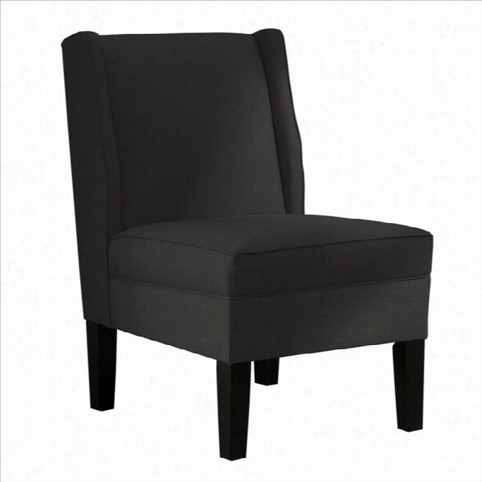 Skyline Furnitude Upholstered Slipper Wingback Chair In Black