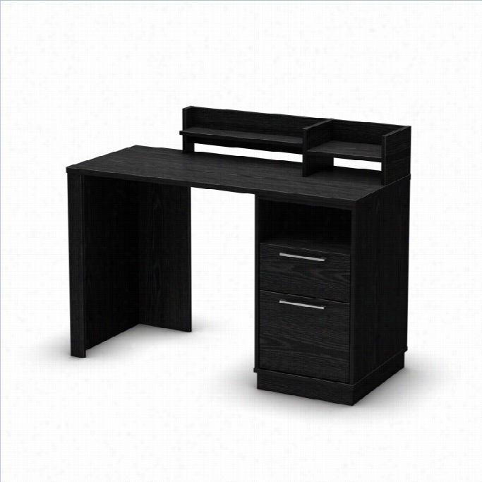 South Prop Academic Collection Computer Desk In Blac K Oak