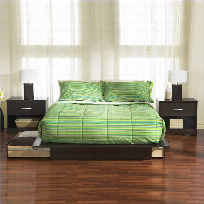 South Shore Furniture Back Bay 6 Piece Bedroom Set In Dark Chocolate