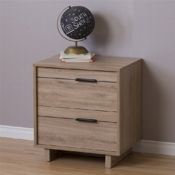 South Shore Fynn 2 Drawer Nightstand In Rusti C Oa