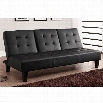 Ameriwood Julia Convertible Sofa with Cup Holder in Black