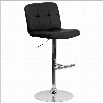 Flash Furniture 25 to 34 Tufted Adjustable Bar Stool in Black