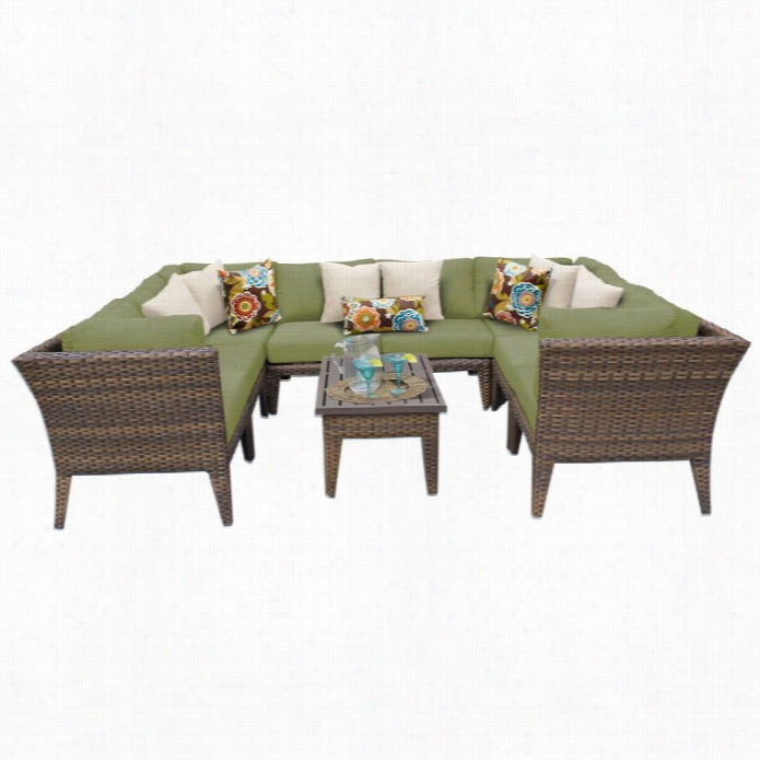 Tkc Manhattab 9 Piece Ourdoo R Wixker Sofa Set In C Ilantro