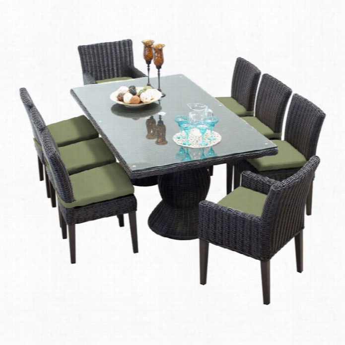 Tkc Venice 9 Piece Wickerpatio Dining Set In Cilantro