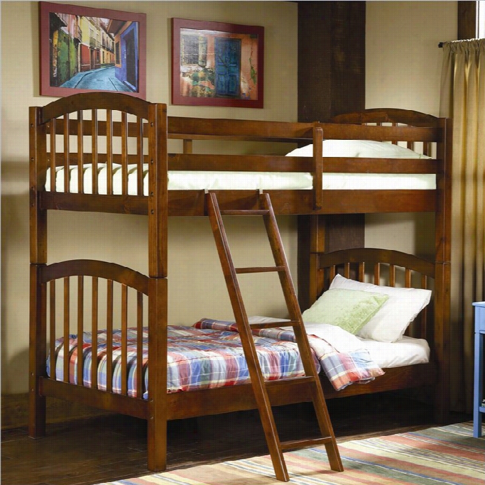 Trent Home Michael Pine Twin Bunkk Bed In Rich Brown