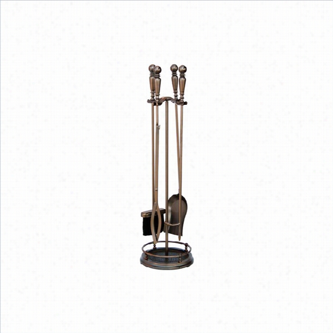 Uniflame 5 Piece Venetin Bronze With Ball Handle Fireset