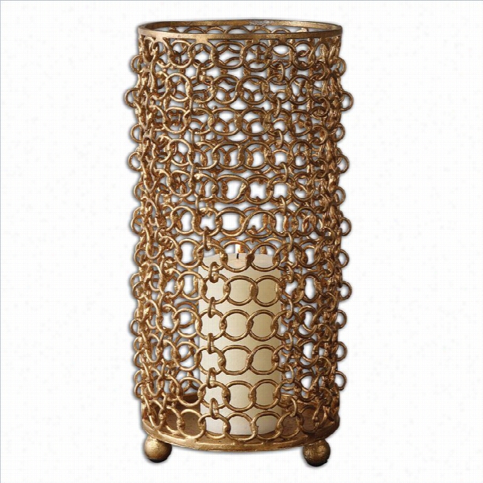Greatest Dipal Gold Candle Holder In Gold Leaf