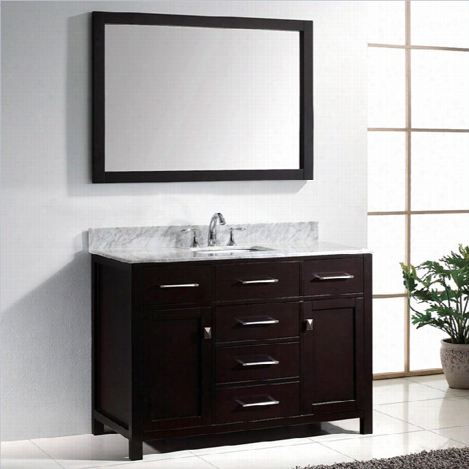 Virtu Usa Caroline 49 Marble Sincere Bathroom Vanity Set In Espresso