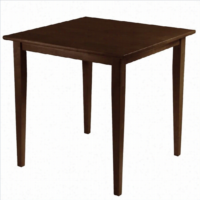 Winsome Wood Groveland Square Dining Table In Antique Walnut