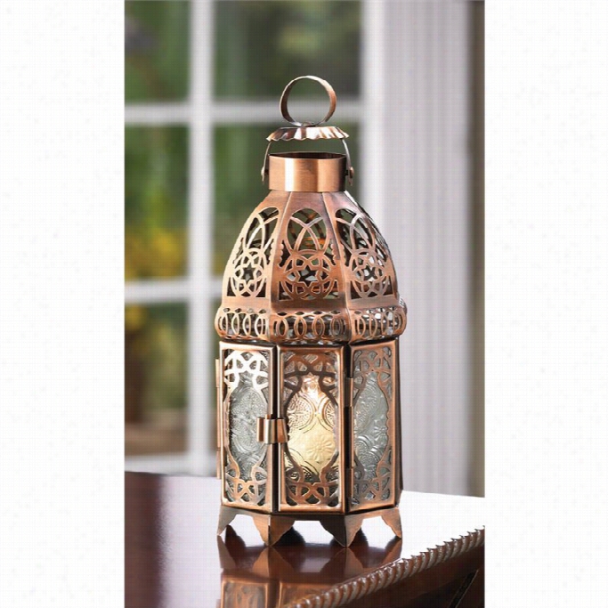 Zingz  And Thingz Copper Moroccan Candle Lamp