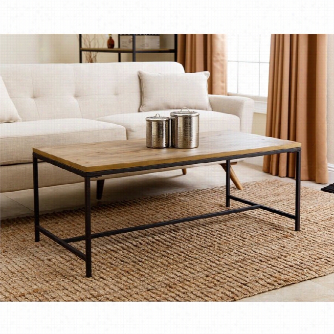 Abbyson Living Industrial Coffee Table In Natura