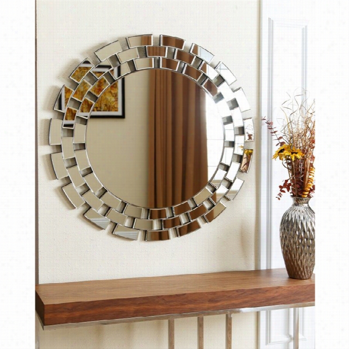 Abbyson Living Winzlee Glass And Wood Mirror In Silver