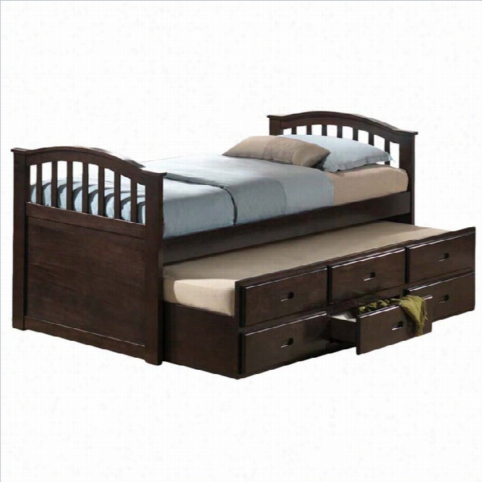 Acme Furniture San Marino Trundle Bed In Dark Walnut