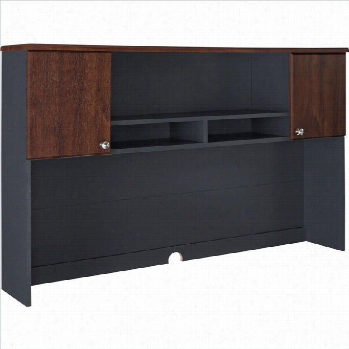 Altra Furniture The Works Hutch In Cherry And Slate Gray