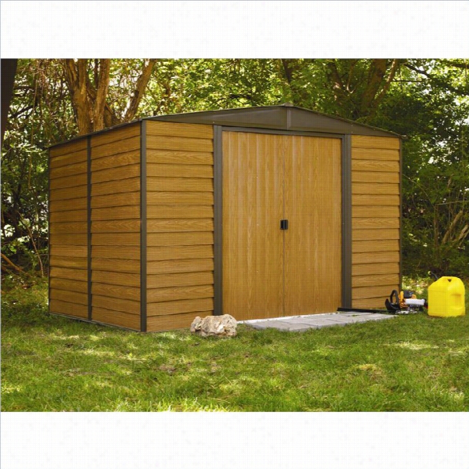 Arrow Storage Woodridge 10' X 12' Storage Shed In Woodgrain And Coffee