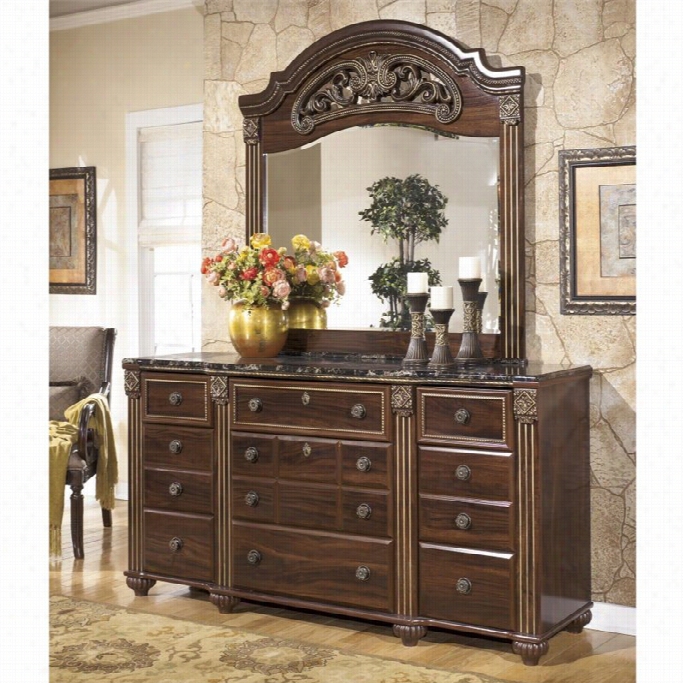 Ashley Gabriela 2 Piece W Ood Dresser Set In Brown