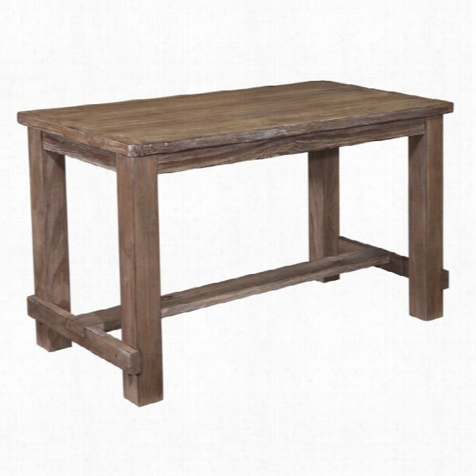 Ashley Pinnadel Rectangular Counter Height Dining Table In Light Briwn