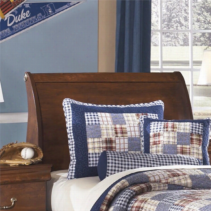 Ashley Wilimngton Wood Twin Sleigh Headboard In Borwn