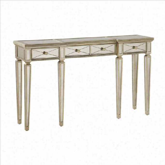 Basset Mirror Borghese Mirrored Console With Drawers In Silver Leaf