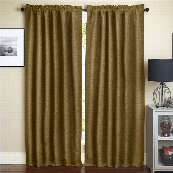 Blazing Needles 84 Inch Curtain Panels In Champaign (set Of 2)