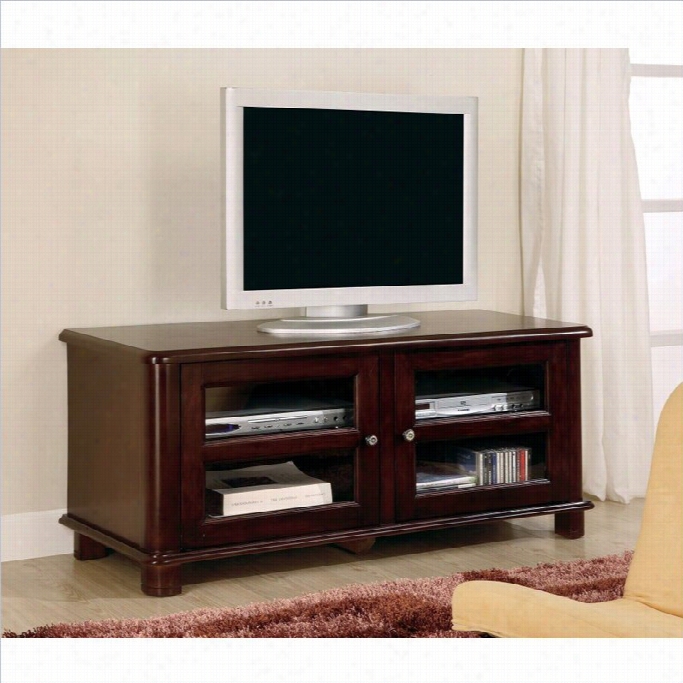 Coaster Cappuccino Transitional Media Console With Doors And Shelves