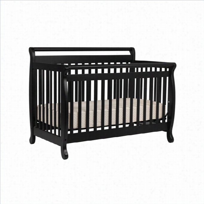 Davinci Emily 4-in-1 Convertible Cribw Ith Full Bed Rail S In Ebony
