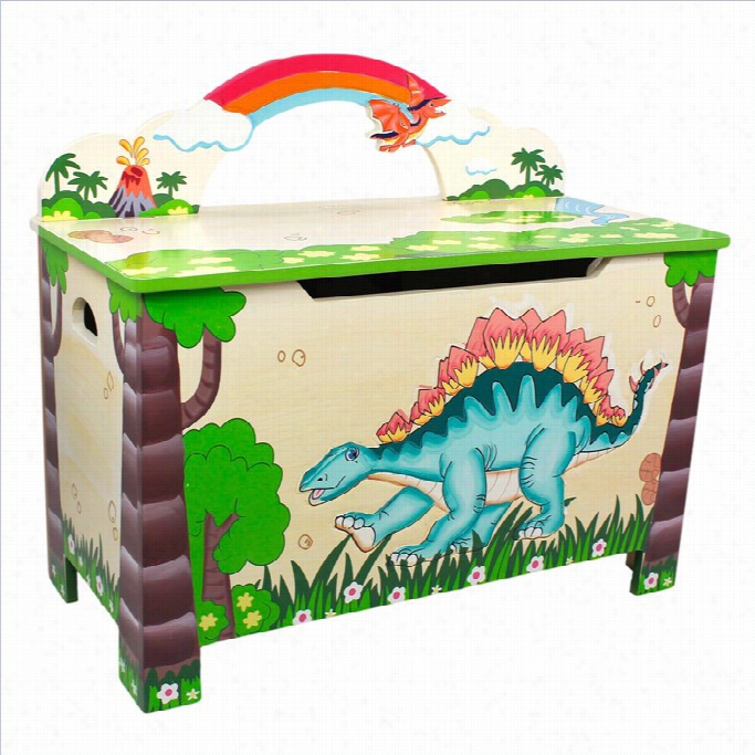 Fantasy Fields Hnd Carvved Dinosaur Kingdom Toy Chest
