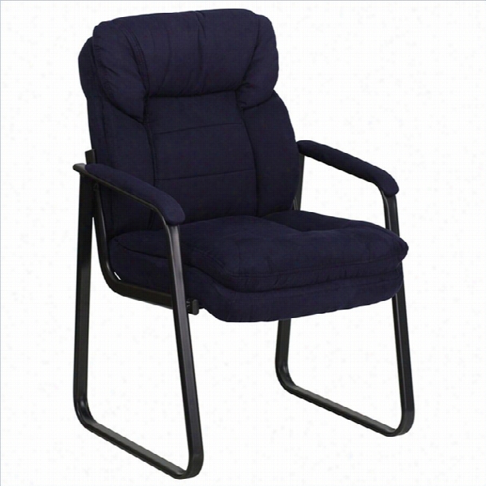 Flash Furniture Executive Side Guest Chair Wiht Sled  Base In Navy