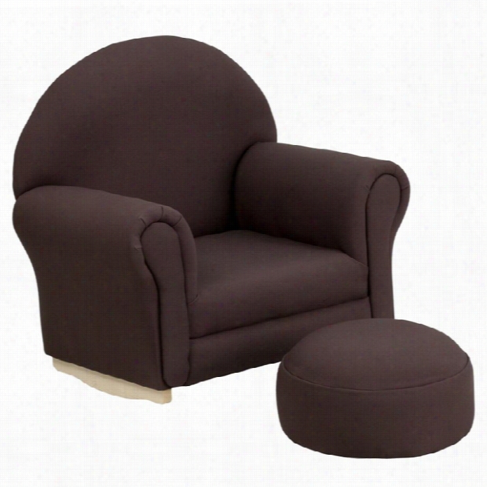 Flash Furnitur Ekids Brown Fabri Rocker Chair And Footrest