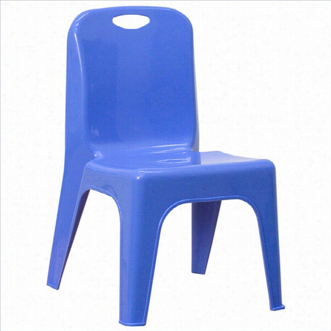 Flash Furniture Plastic Stackable School Chair In Blue