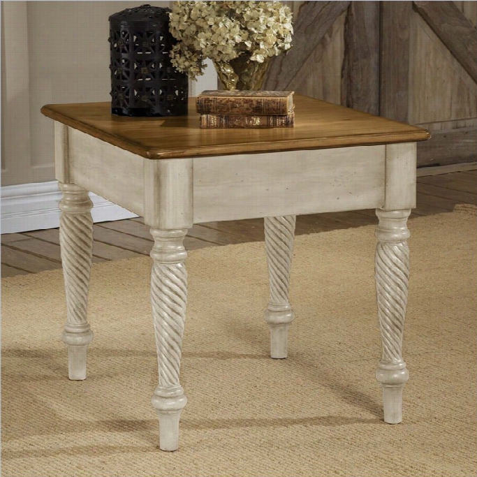 Hillsdale Wilshire End Table In Antique White Finissh