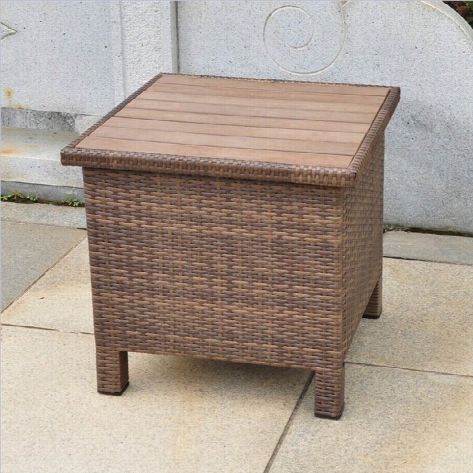 International Caravan Barcelona Patio Side Table In Antique Brown