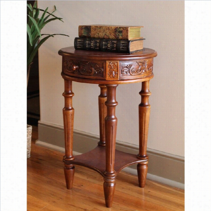 Intenrational Caravna Windsor Round End Table In Wanut