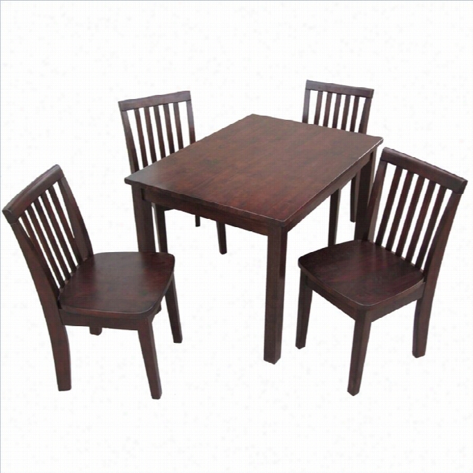 International C Oncepts 5 Piece Delegation Table Set In Rich Mocha