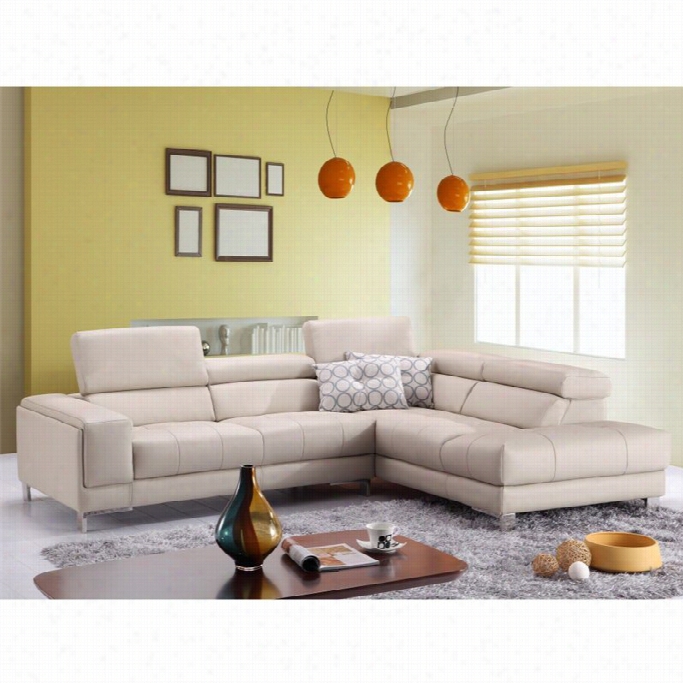 J&m Furnitur E A990 Lrather Right Sectional In Grey