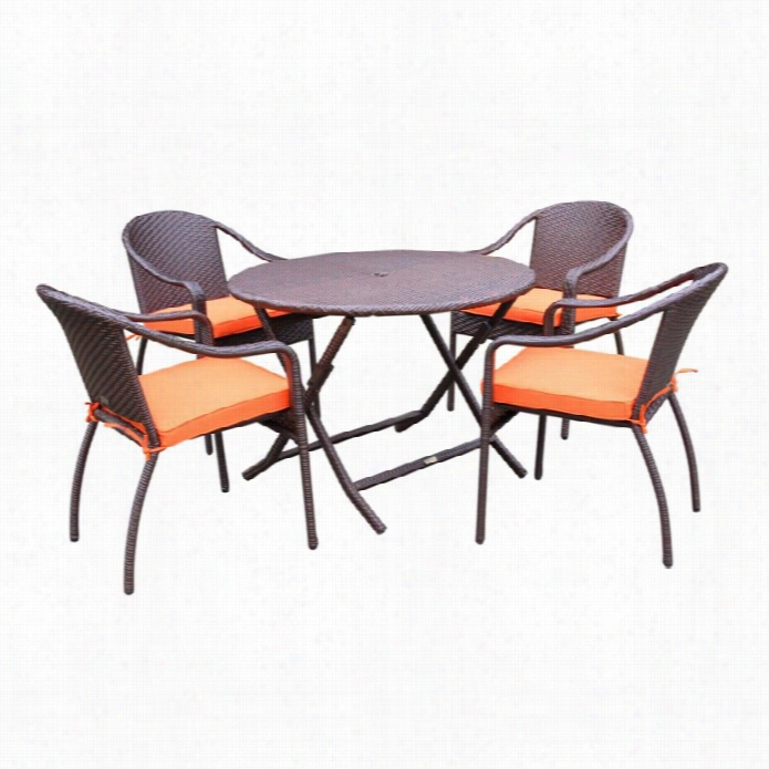 Jeco 5 Piede Wicker Table Dining Attitude In Orange