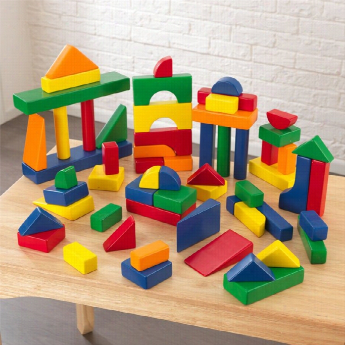 Kidkraft 60 Composition Wooden Block Set Inp Rimary Colors