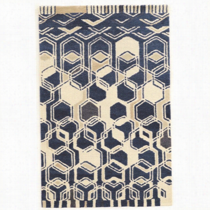 Linon Aspire  2' X 3' Hand Tufted Rugs In Ivory And Navy