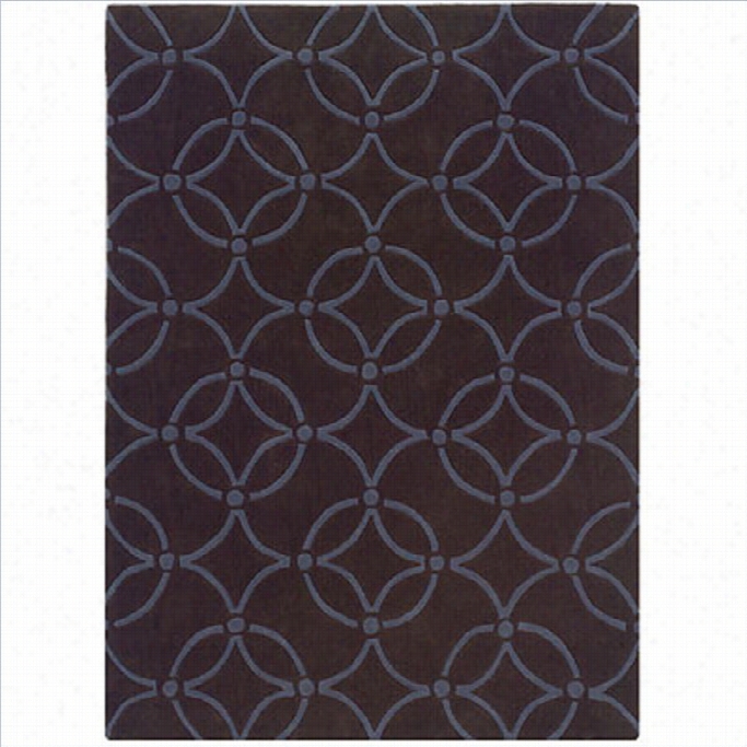 Li Non Trio Rectanghlarrug In Chocolate And Blue-1'10 X 2'10