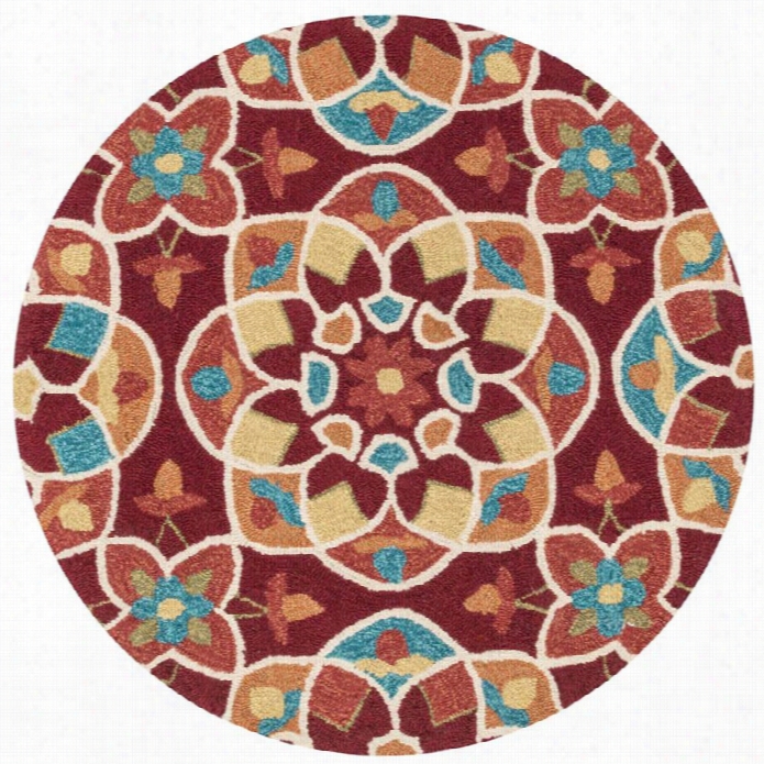Loloi Francesca 3' Round Hand Hooked Rug In Reda Nd Spice