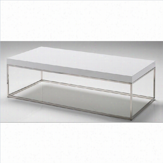 Mobital Kubo Rectanghlar Coffee Table In High Gloss White