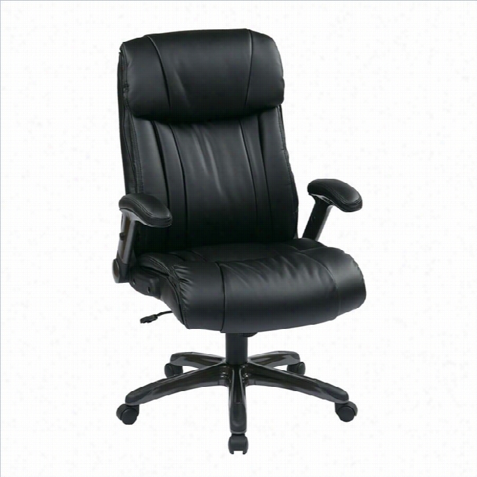 Office Star Ech Series Eco Leathero Ffice Chiar In Titanium And Black