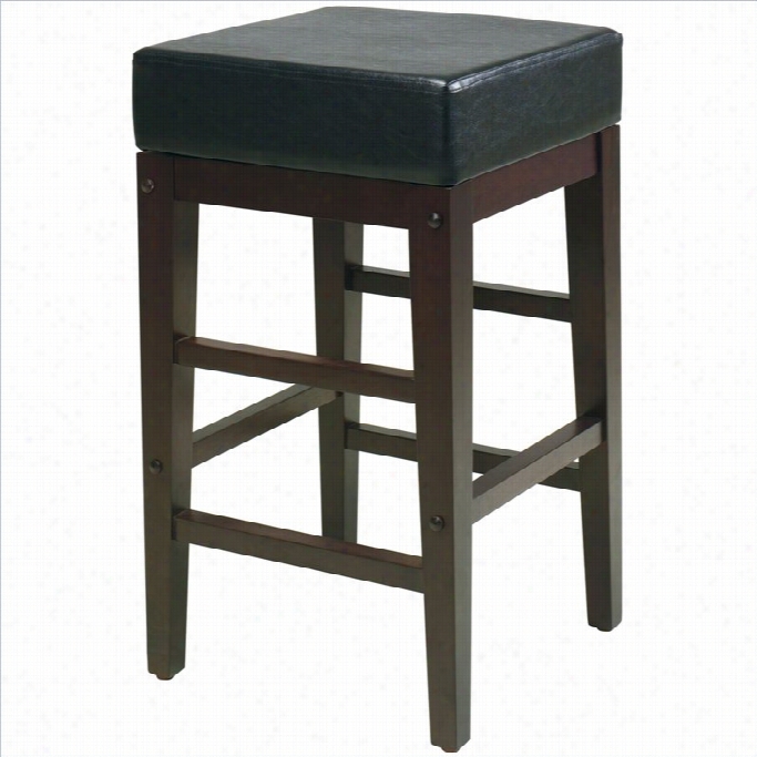 Office Star Met Ro 25 Square Bar Stool In Black And Espresso