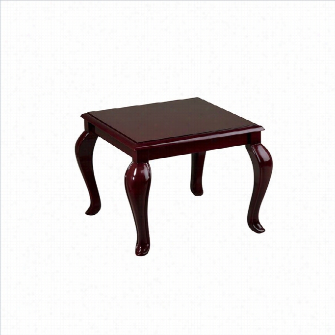 Office Star Queen Ann Traditional End Table In Mahogany Finush