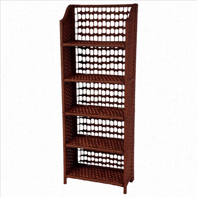 Oriental Furniture 5 Shelf Shelving Unit Inmqhogany