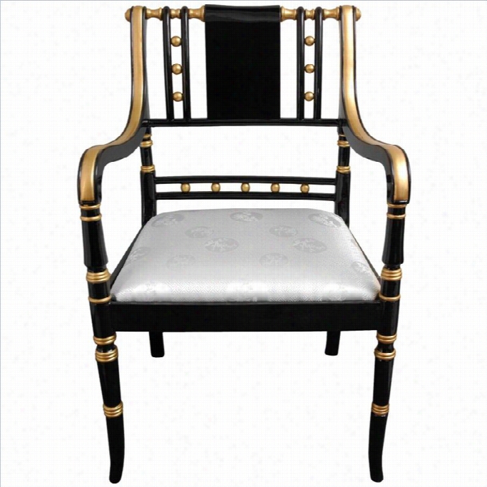 Oriental Furniture Regency Chair In White Lacquer