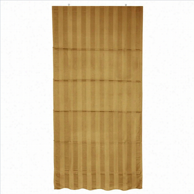 Oriental Fruniture Striped Roman Shades In Gold-24 Inches